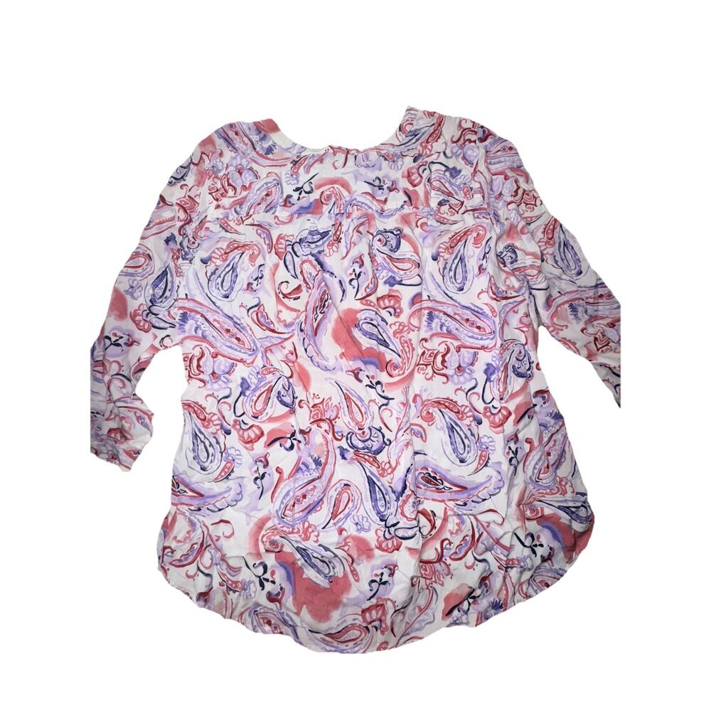 Talbots Size LP Floral Pink Lilac Top Blouse Women Stylish (AJ12) - Picture 3 of 3